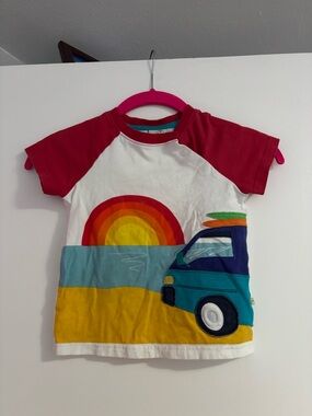 Kids Rainbow & Camper Short Sleeve Tee - Pink/White